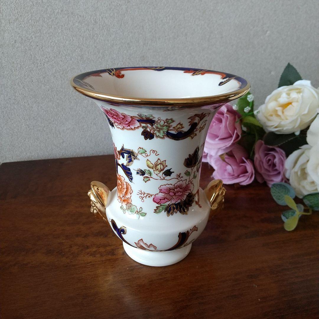メイソンズ ブルーマンダレイ ゴールドマスク フラワーベース  花瓶