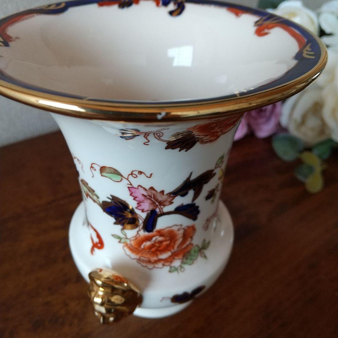 メイソンズ ブルーマンダレイ ゴールドマスク フラワーベース  花瓶