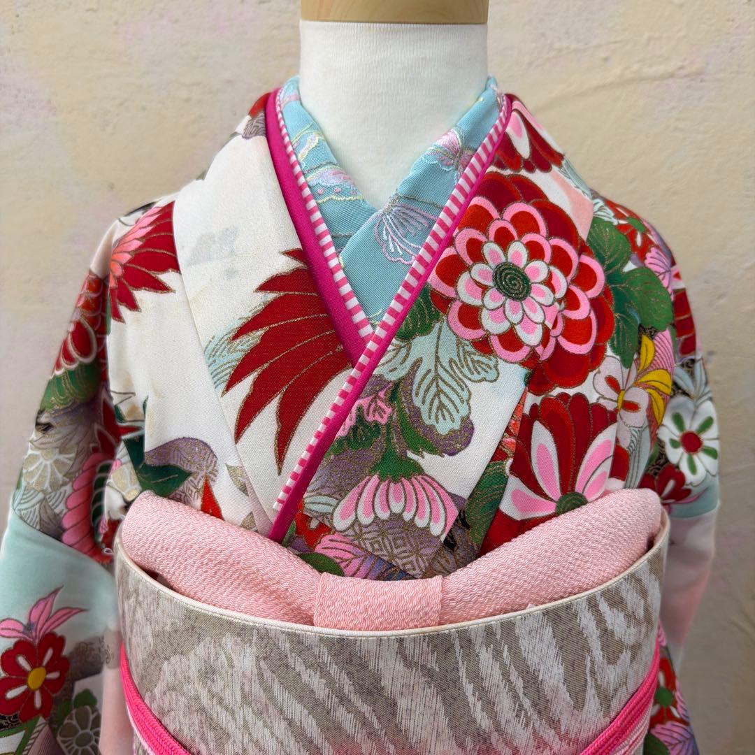 No.k005七五三 7歳 着物 フルセット レトロ柄