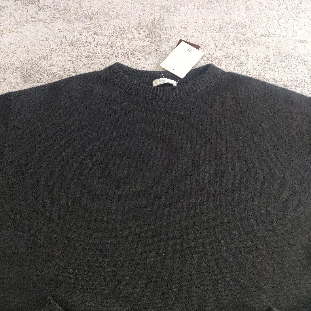 タグ付き　plage プラージュ　ファインウール　ワイドクループルオーバー　黒