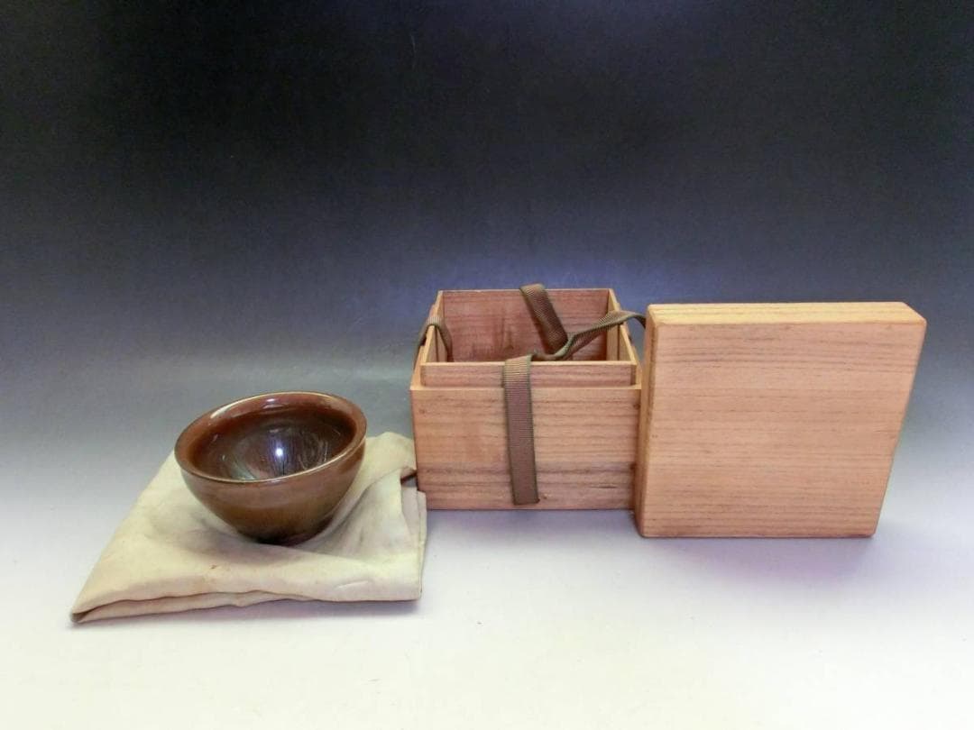 酒盃■油滴天目 宋代 ぐい呑 酒杯 窯変 茶釉 建盞 酒器 古玩 唐物 骨董品■