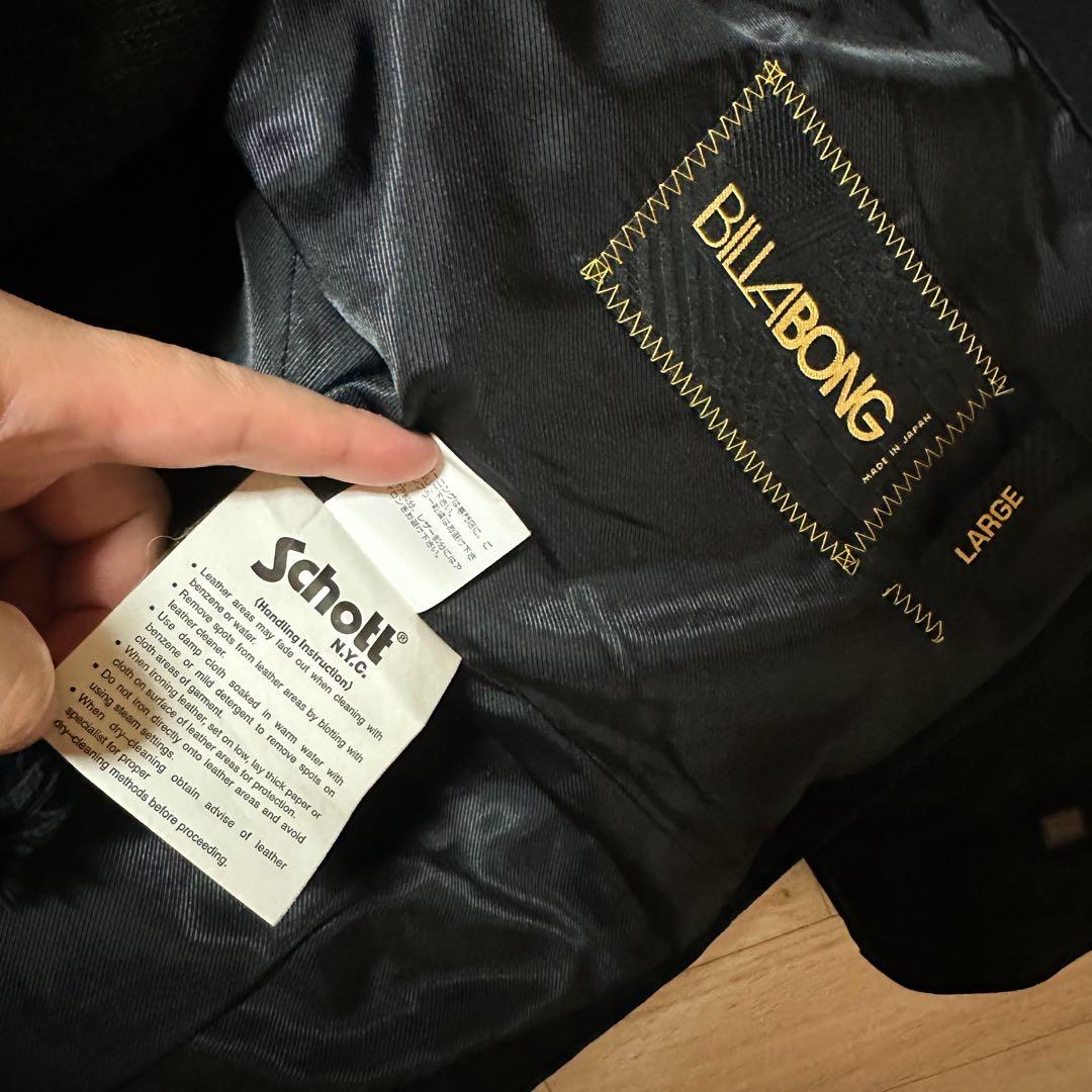 ✨Schott×Billabong 限定コラボ シングルライダースジャケットL✨