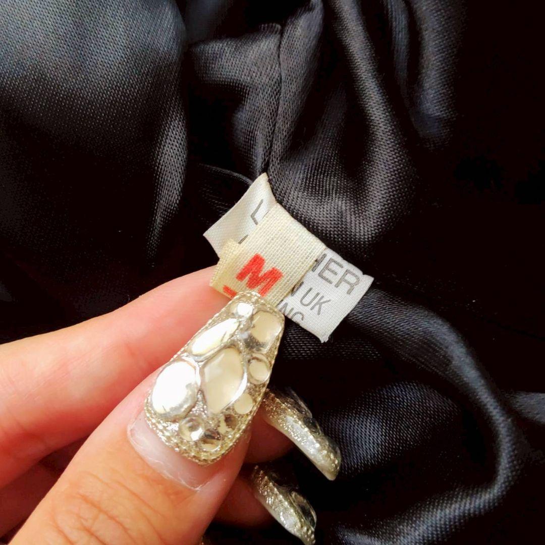 TECHNICS UK製 ショート丈 刻印ボタン 変形レザーテーラードジャケット