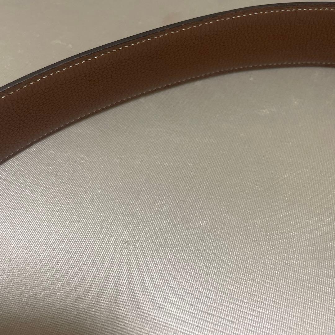 エルメスコンスタンスHベルトブラック/ブラウンのリバーシブルレザー、ゴールド金具