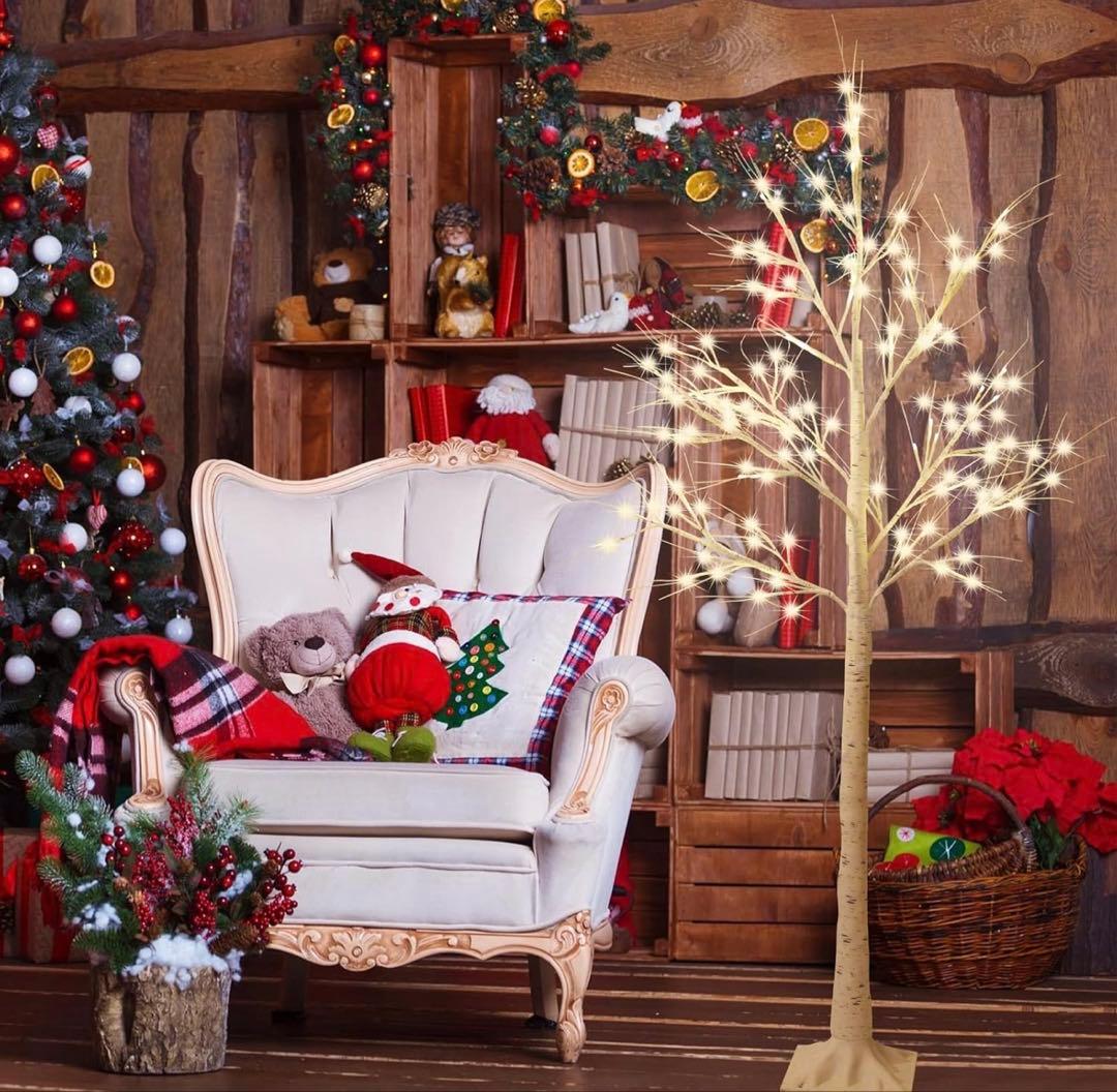 クリスマス シラカバ ツリー 白樺 電飾 インテリア オーナメント 飾り LED