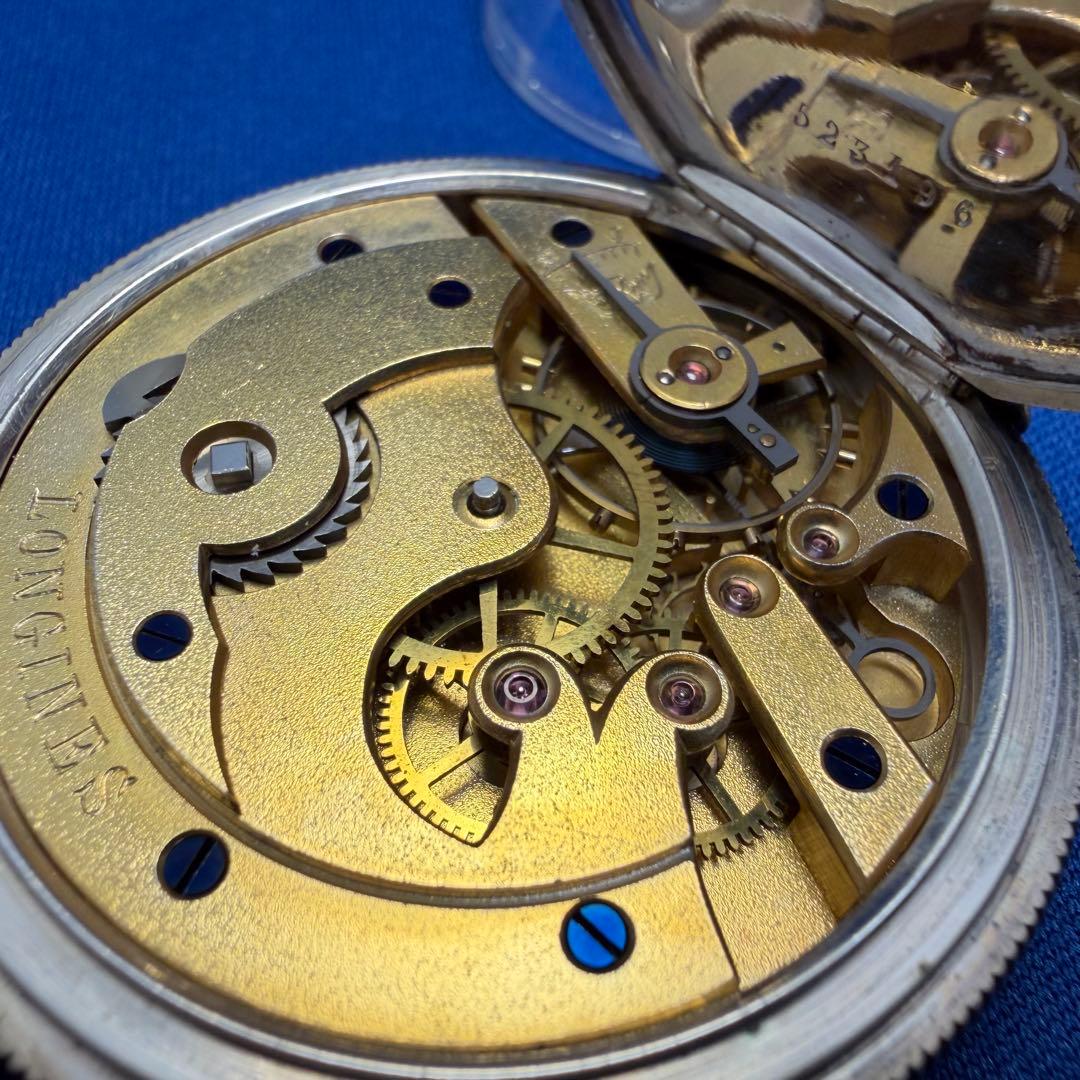 LONGINES 懐中時計 手巻き シルバー色アンティーク