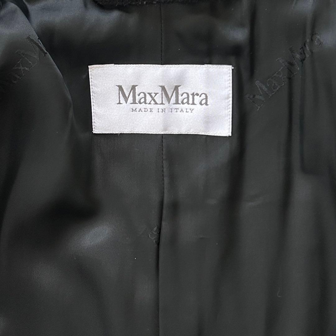 最高級白タグ マックスマーラ ロングコート カシミヤ混 ベルト 女優襟