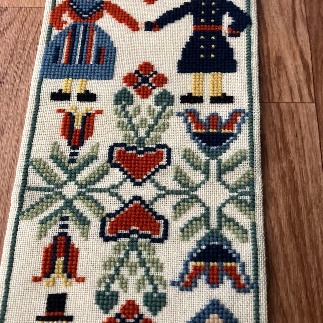 北欧ビンテージ　北欧刺繍　大型タペストリー