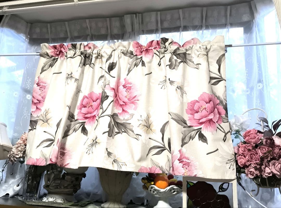 カフェカーテン【つばき様オーダー品　トルコレース他3点】ハンドメイド