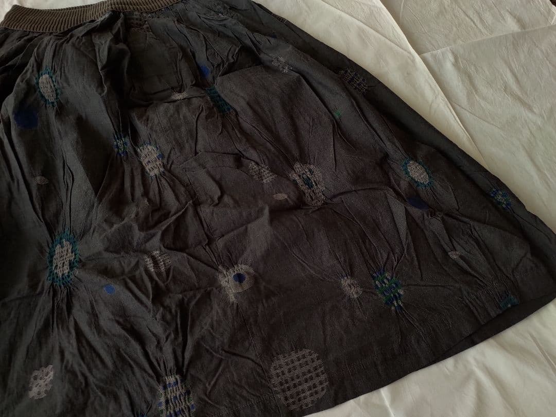 M.&KYOKO　エムアンドキョウコ　佐藤繊維　スカート　刺繍　ジャガード織り