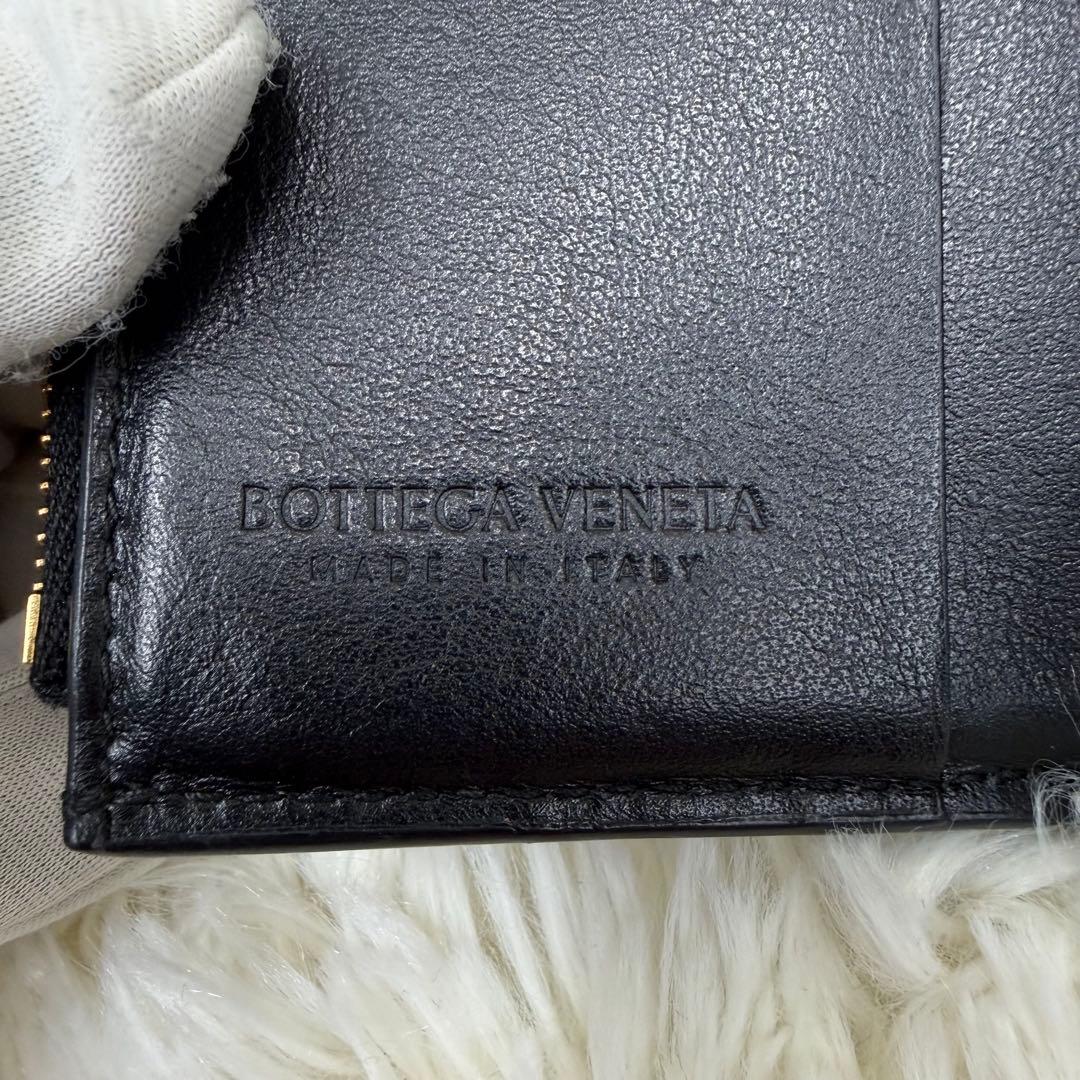 ✨美品✨ ボッテガヴェネタ 三つ折り 財布 カセット ブラック レザー