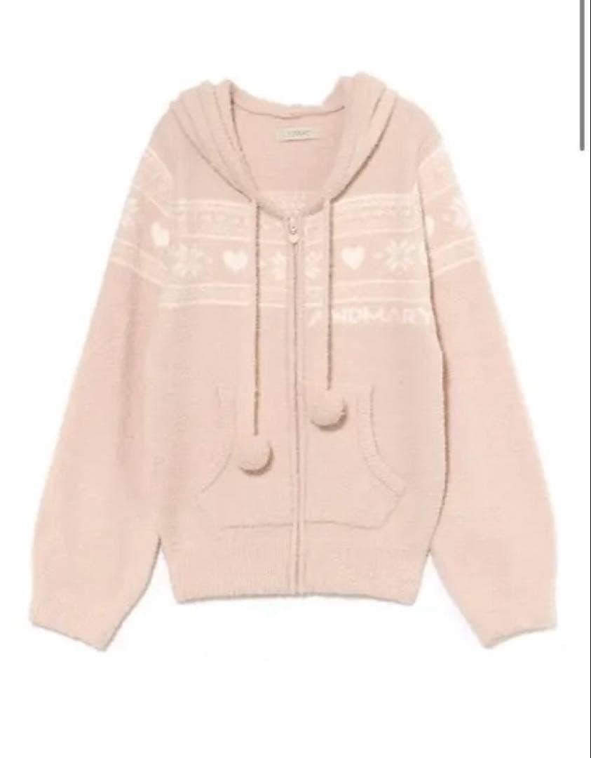 ルームウェア・パジャマ andmary Eve knit nordic hoodie babypink