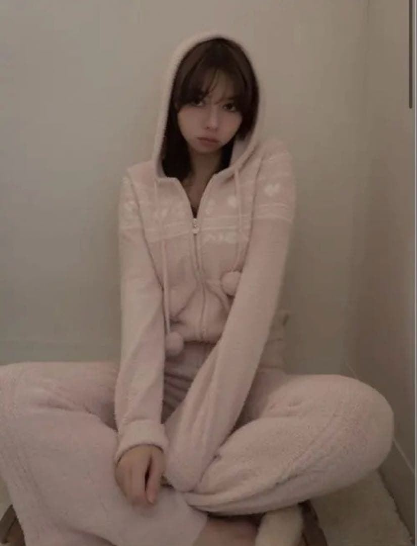 ルームウェア・パジャマ andmary Eve knit nordic hoodie babypink