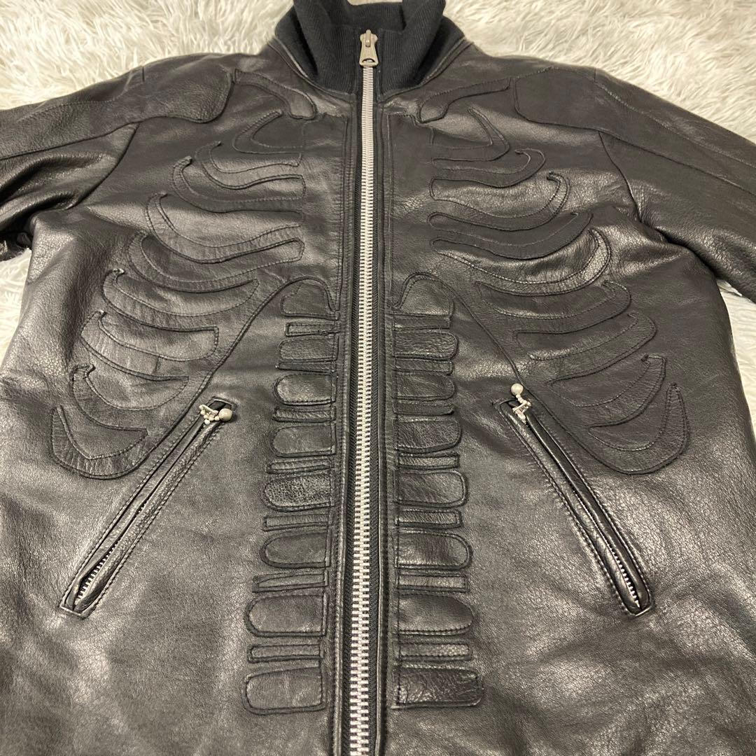 激レア　極美品　ネイバーフッド　ボーン ライダース レザージャケット エンボス