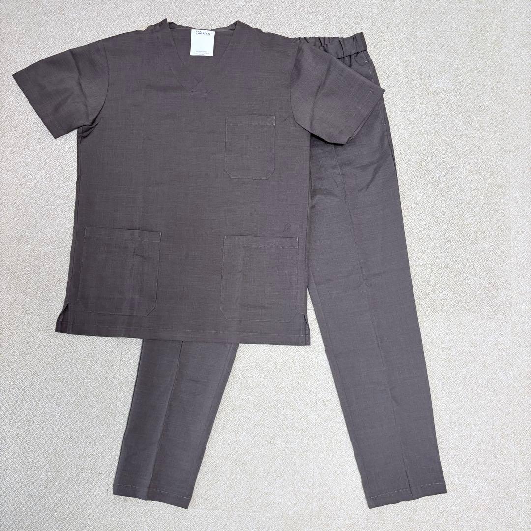 クラシコ スクラブ ブラウン 上下セットS