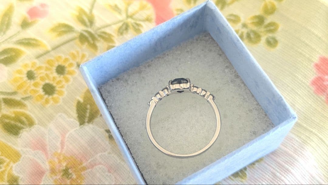 ブラックダイヤ ローズカットハートリング