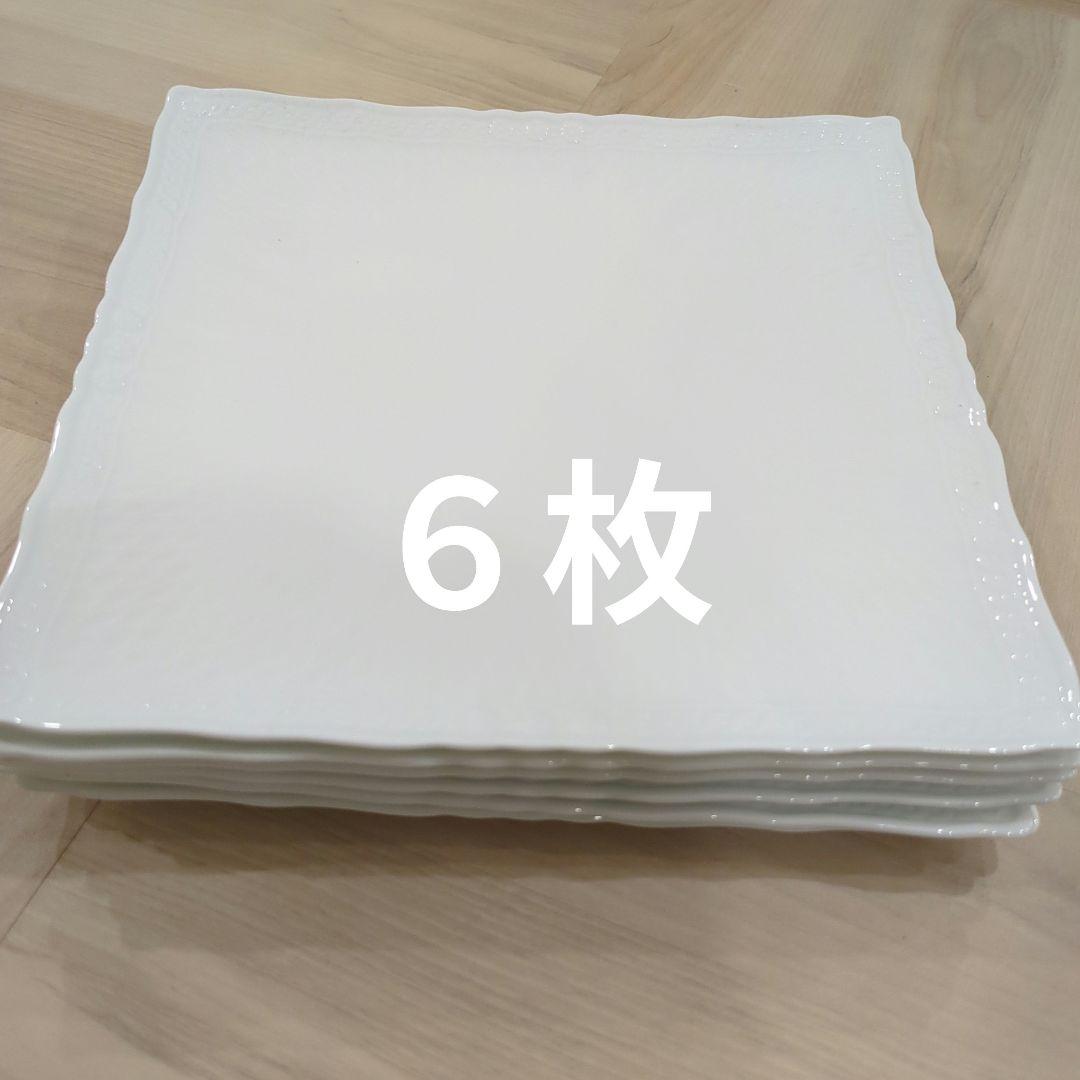 Noritake ノリタケ スクエア プレート 27cm シェール ブラン ６枚