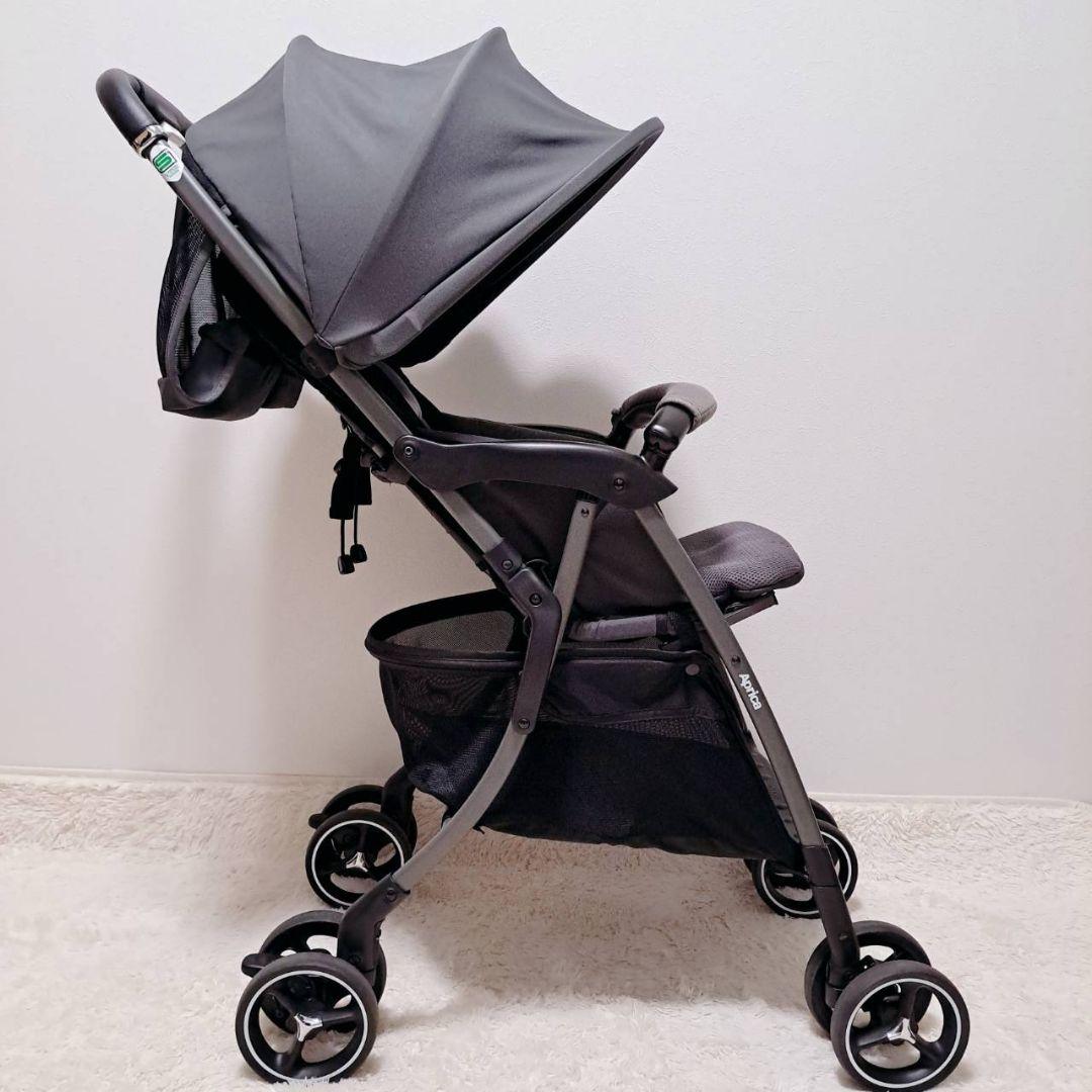 Aprica アップリカ ベビーカー クルリー グレー レザーハンドル A型