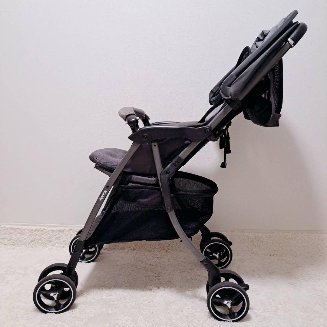 Aprica アップリカ ベビーカー クルリー グレー レザーハンドル A型