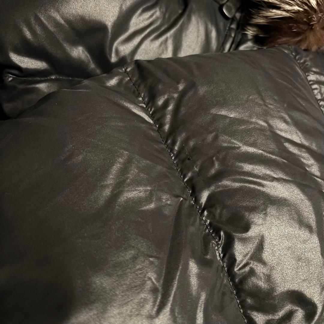 ☆人気　ノースフェイス　刺繍ロゴ　ダウンジャケット　ファーブラック　レディースL