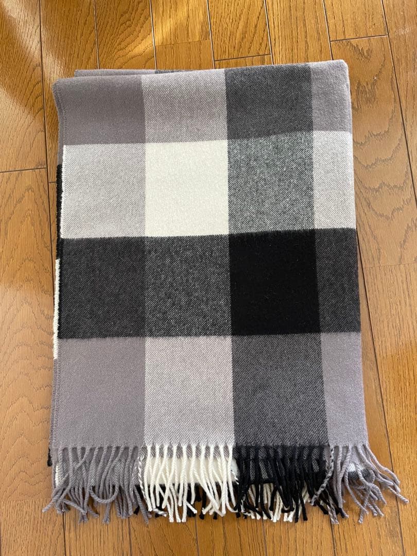 Johnstons of Elgin カシミヤ大判ストールブロックチェック