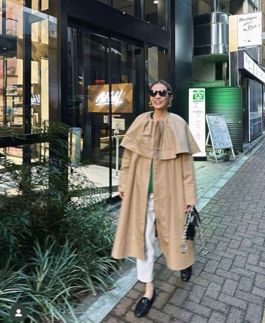 洗える ELLIE エリー ビッグカラートレンチコート