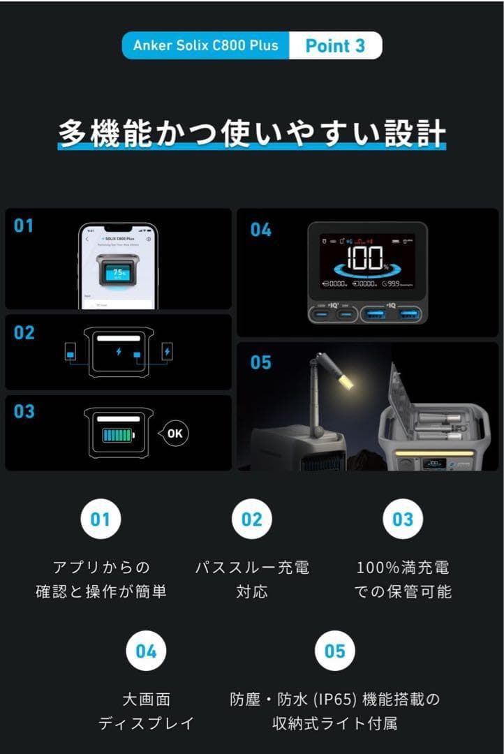 新品　Anker Solix C800 Plus アンカー　ポータブル電源