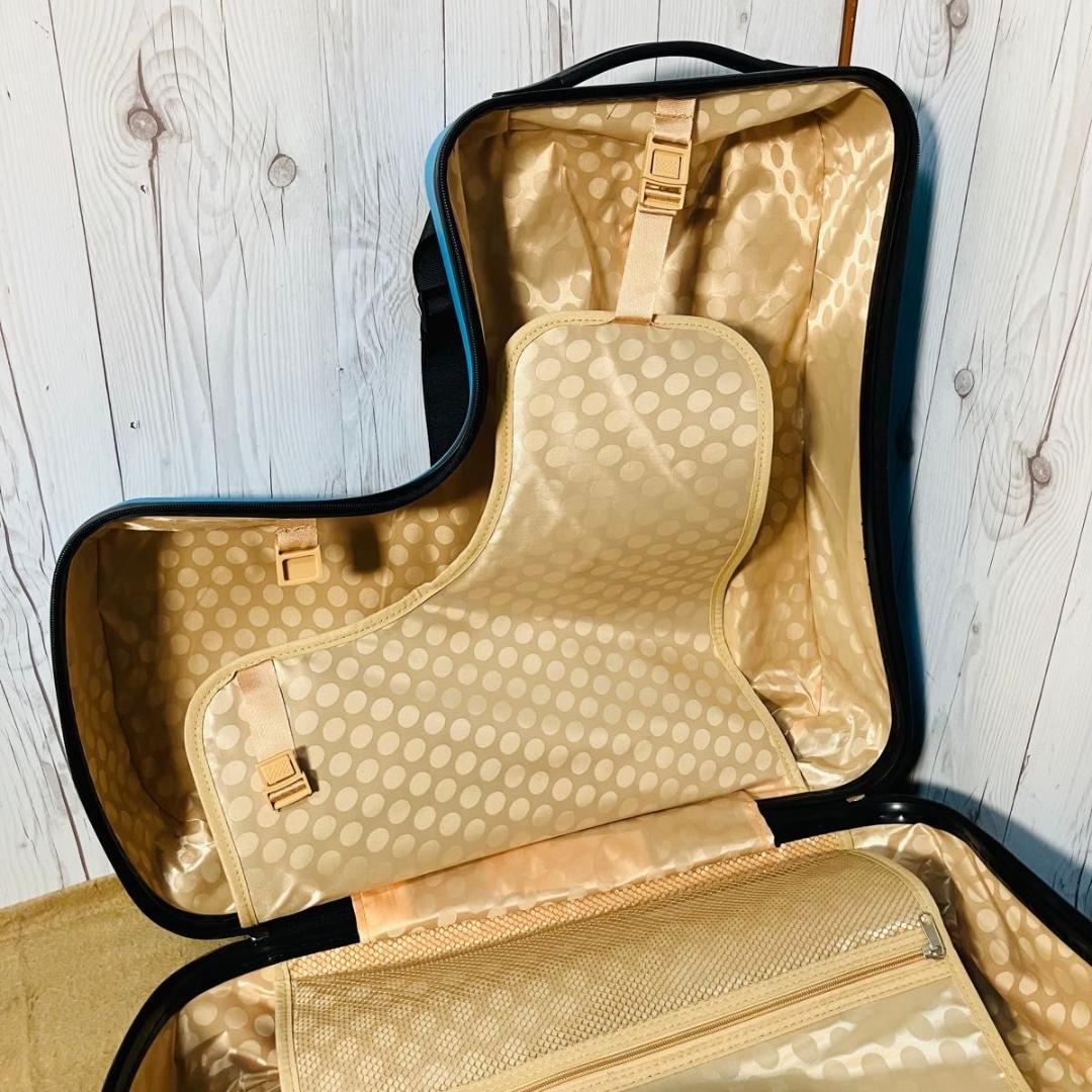 美品 noricco こどもが乗れるキャリーケース マットブルー スーツケース