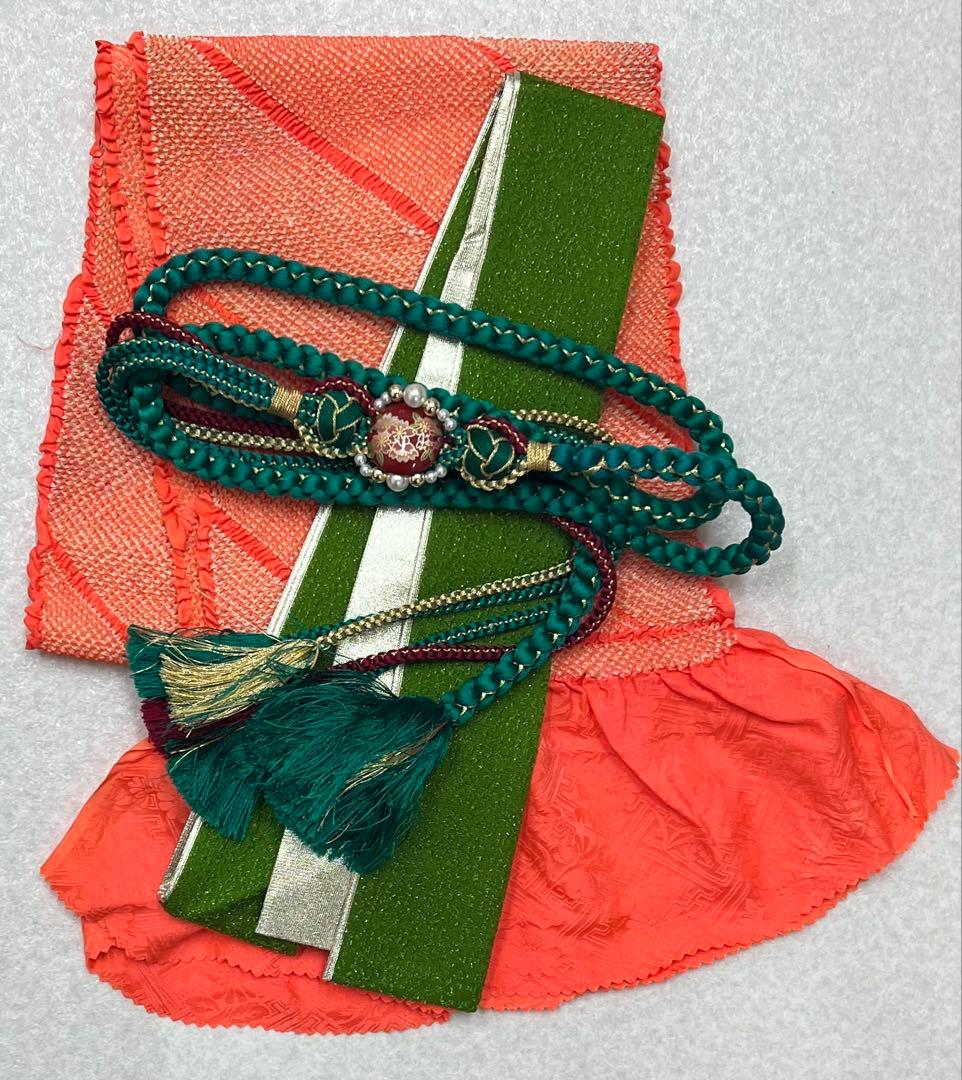 振り袖　フルセット　別誂長襦袢　美品　紅型　辛子色　成人式　結婚式　762