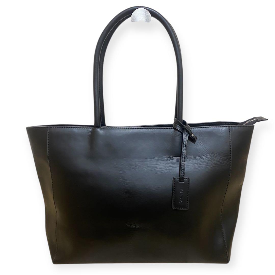 MURA トートバッグ　大容量　黒本革　レザー　A4収容