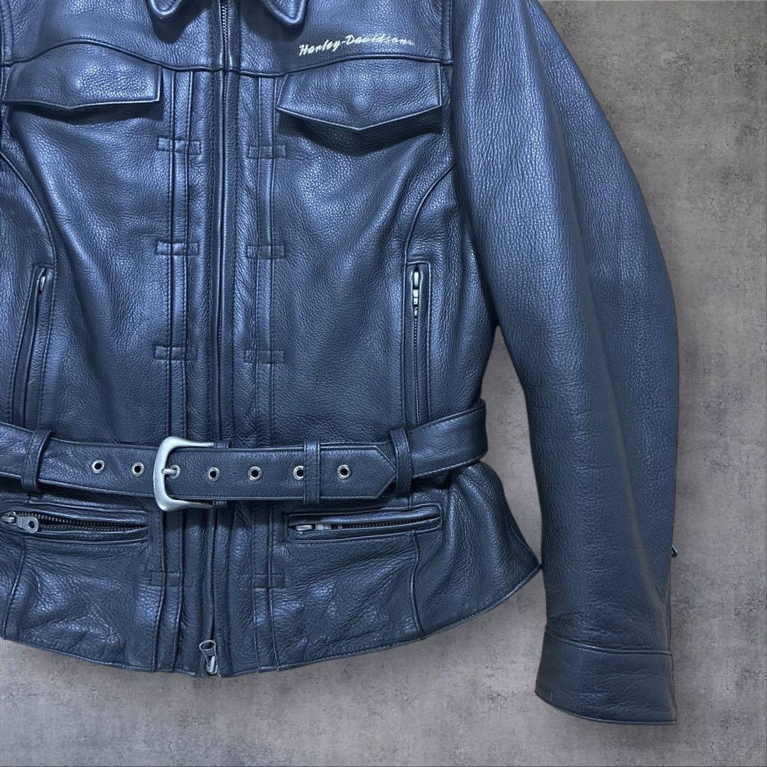 【純正】ハーレーダビッドソン 本革 ライダース キルティング MW シボ