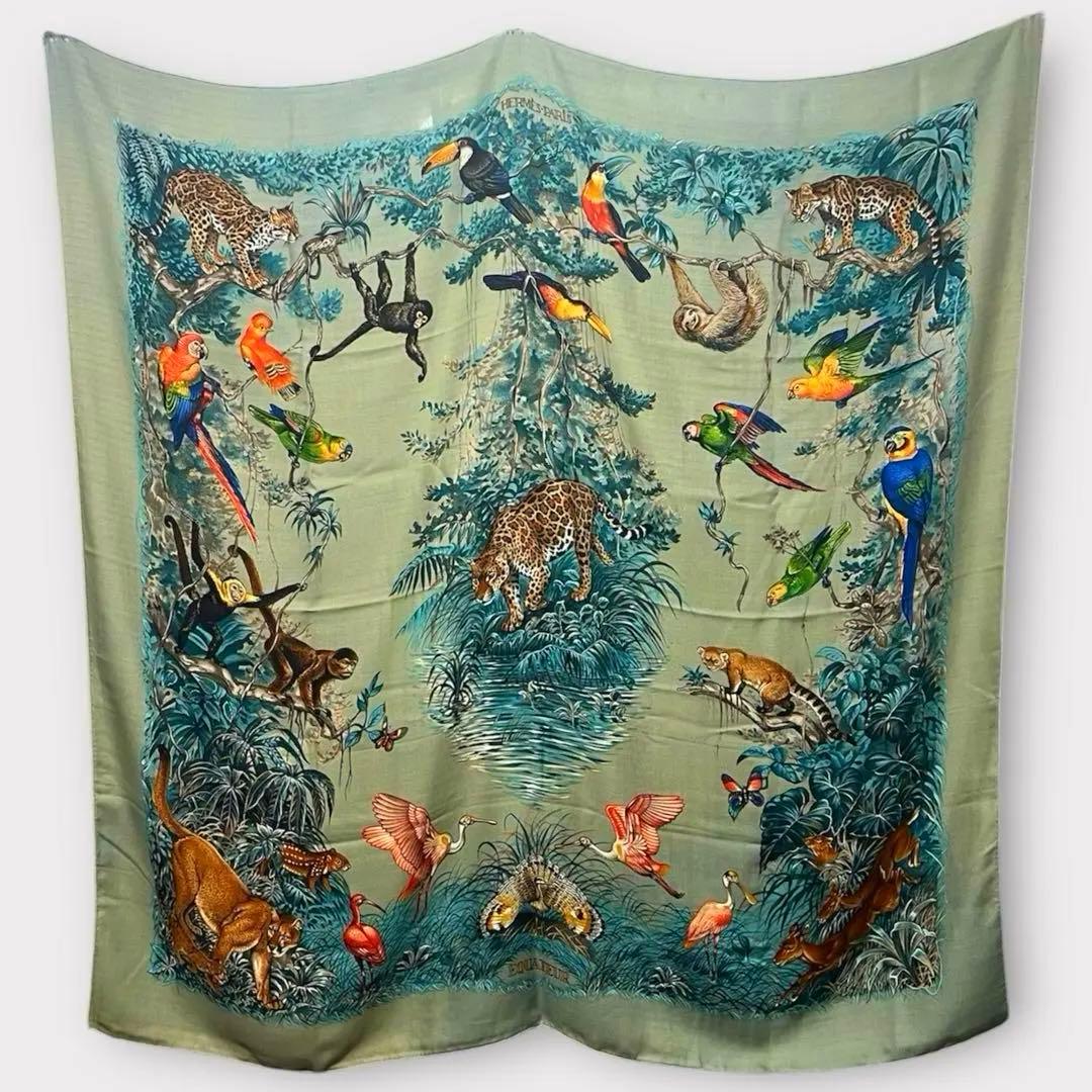 【美品】HERMESカレジェアン140 EQUATEUR 赤道直下 高級生地