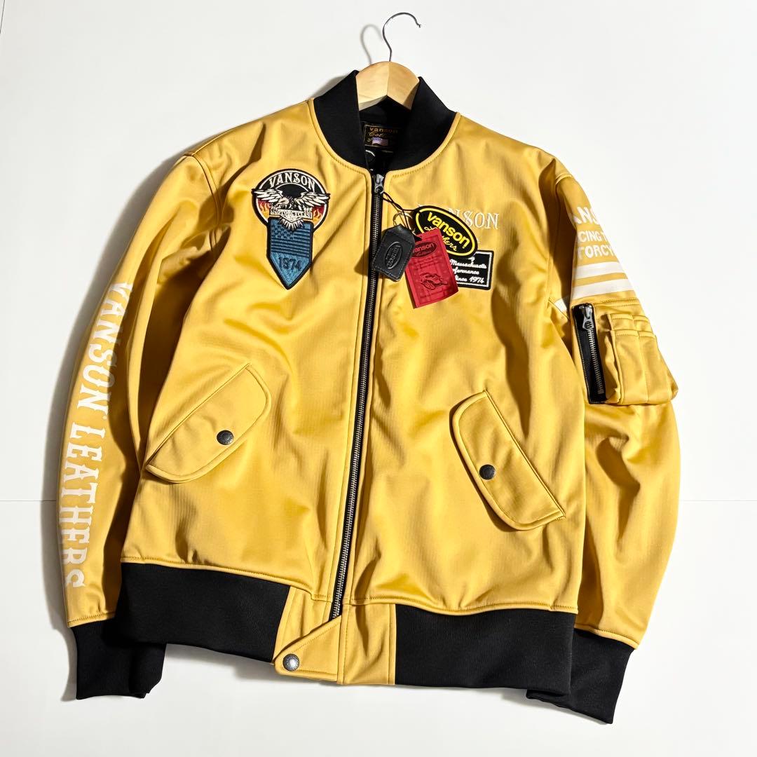 新　VANSON　バンソン　マスタード　ライダースジャケット　L