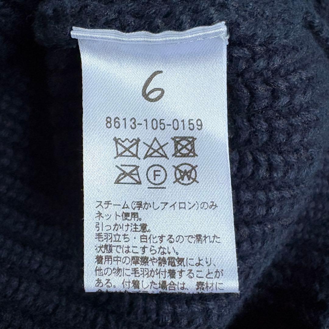 ＜6(ROKU)＞HIGH ZIP SAILOR KNIT/ニット ネイビー F