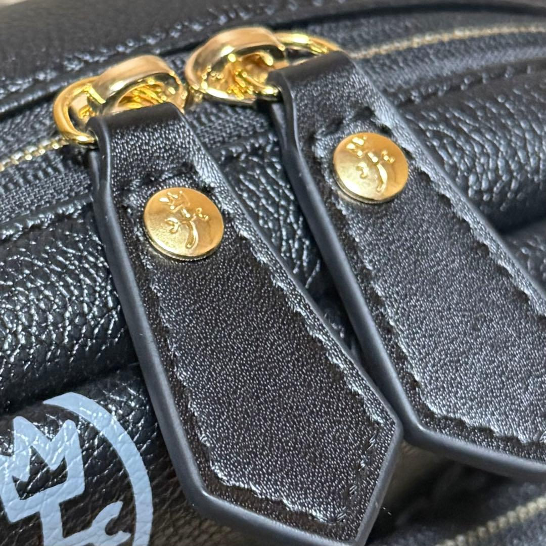 極美品 カステルバジャック サシャ ボディバッグ モノグラム 黒 ゴールドロゴ