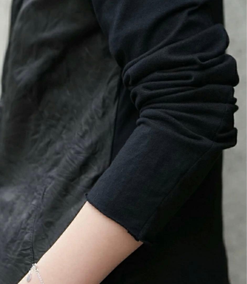 sisii シシ レザー×ジャージー異素材コンビジャケット ライダース 黒