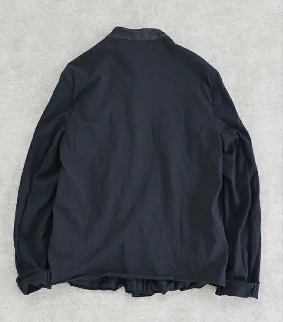 sisii シシ レザー×ジャージー異素材コンビジャケット ライダース 黒