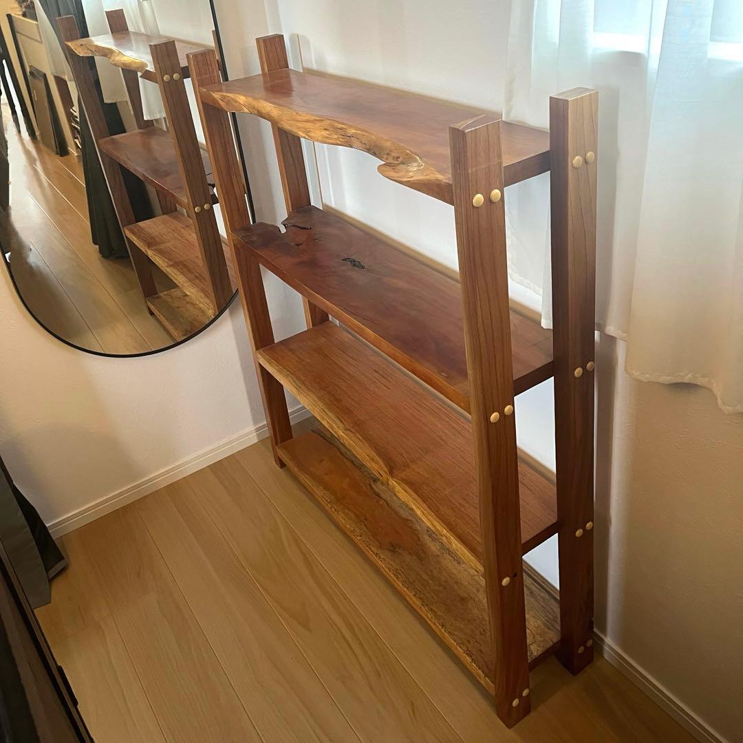 無垢材　古家具　古道具　一枚板　重硬　オープンラック 収納棚 オープンシェルフ