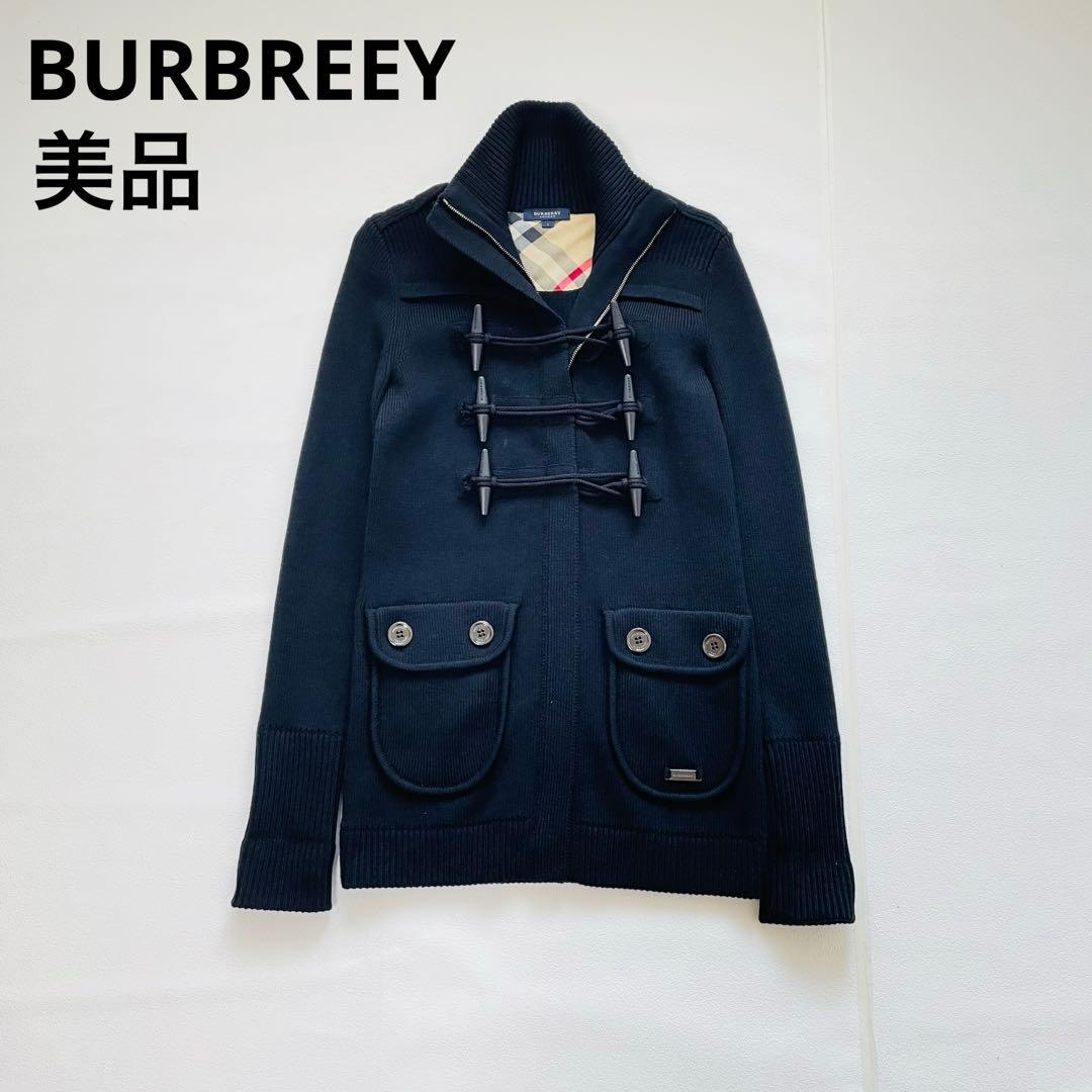 美品　バーバリー　ダッフルニットコート ジャケット カーディガン　ノバチェック