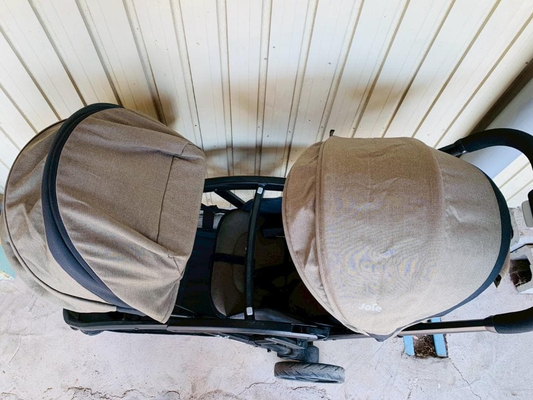 64Z送料込 joie エヴァライトデュオ 2人乗りベビーカー ベージュ 中古品