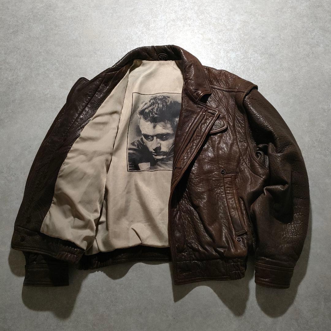極上/James Dean/leather jacket/羊/シボvintage