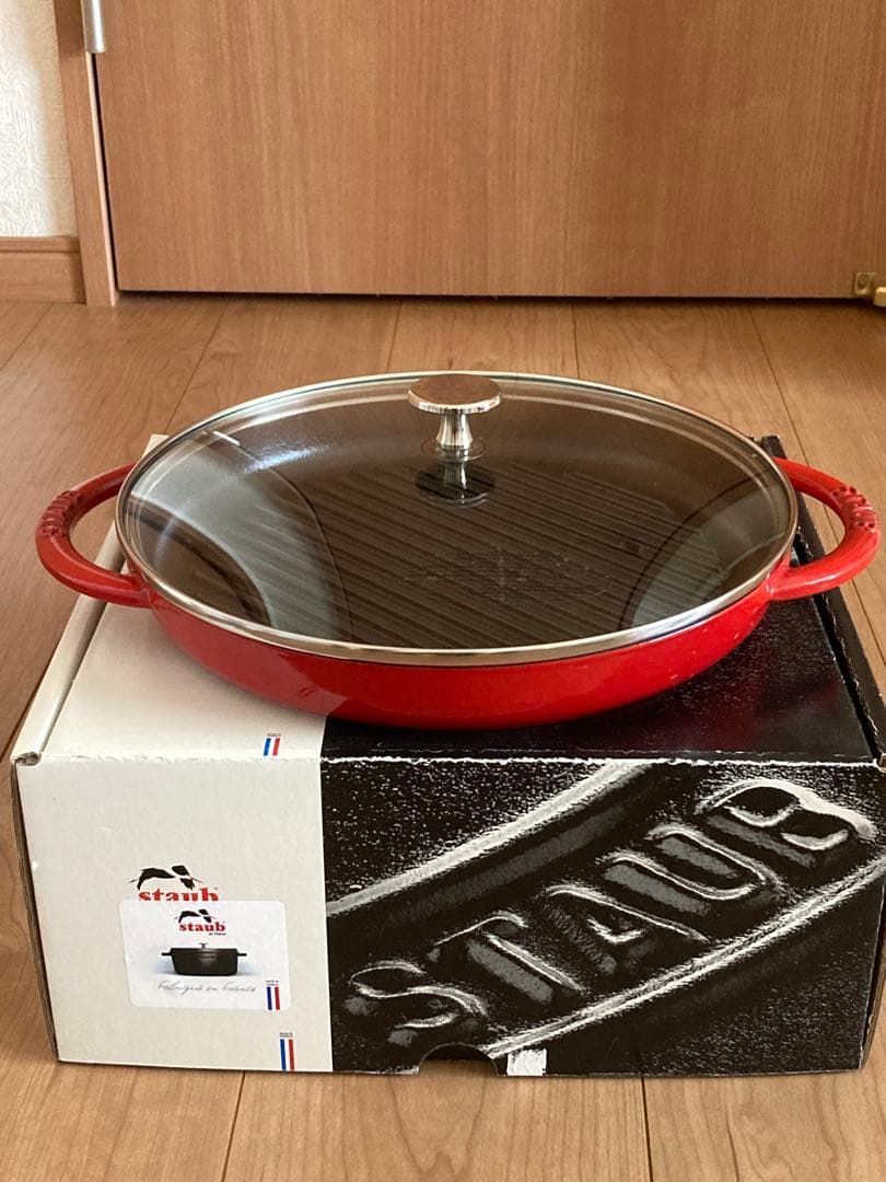 staub ストウブ スチーム&グリル チェリー 26cm ガラス蓋付き