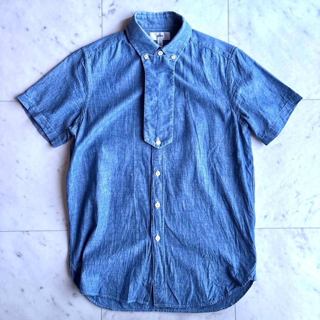 美品 ハイク シャンブレー ボタンダウンシャツ 1 ブルー