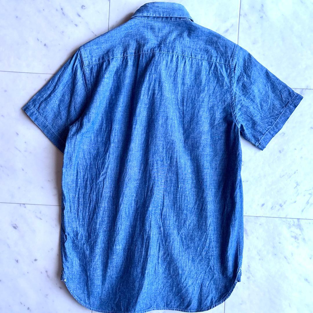 美品 ハイク シャンブレー ボタンダウンシャツ 1 ブルー