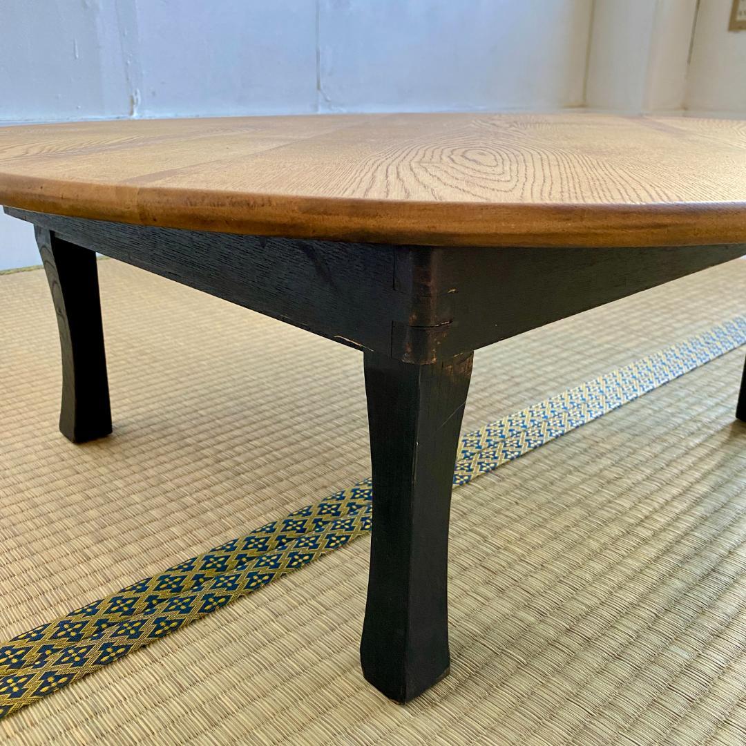 昭和レトロ ちゃぶ台 丸テーブル 無垢材 古民家 和家具 ローテーブル ②