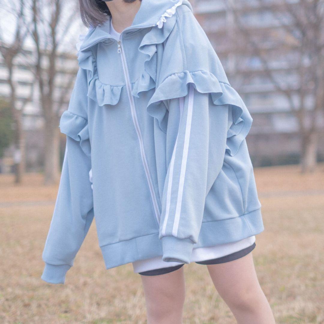 新品未使用　satoi パーカー　フリルパーカー　フーディ　Bigパーカー