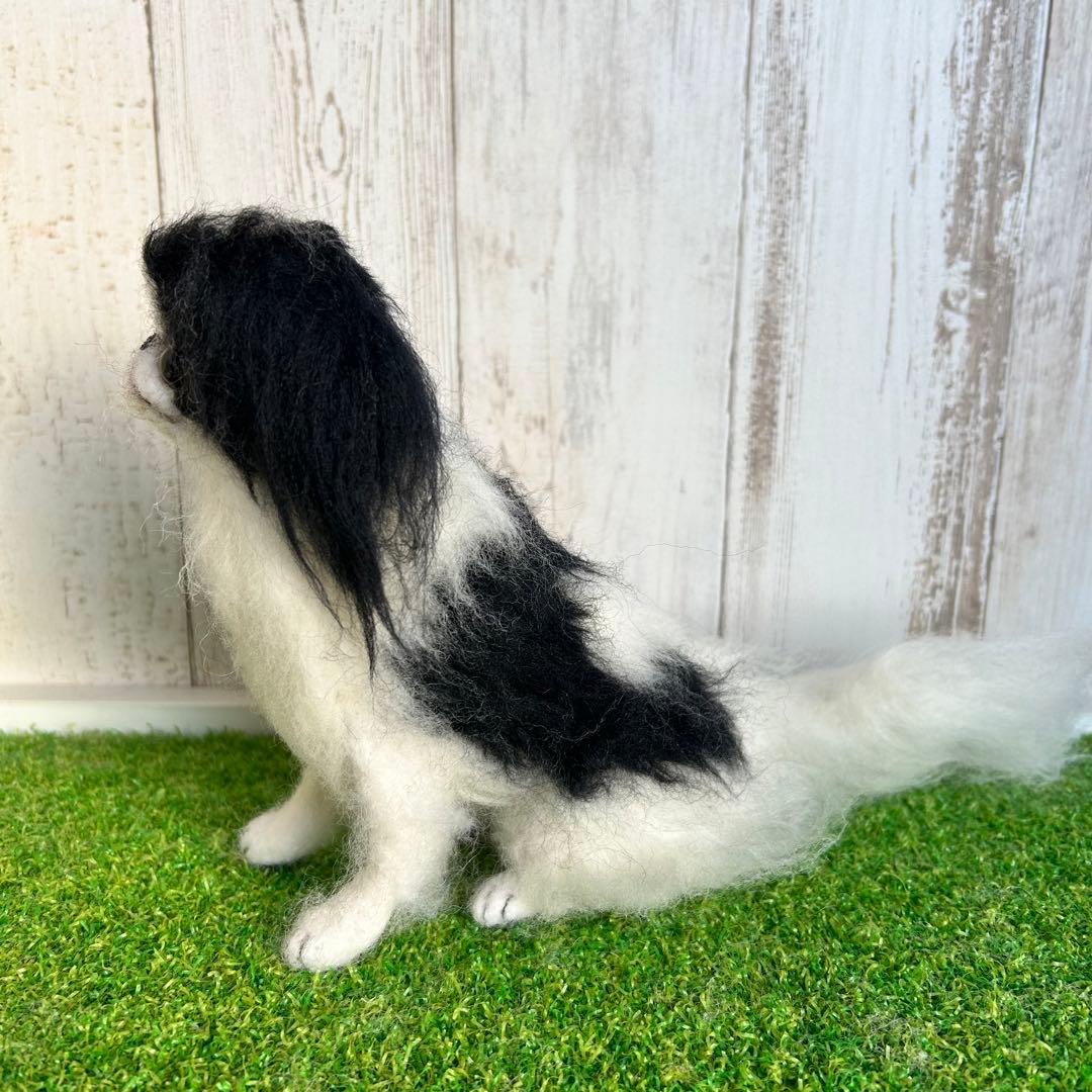 即購入可能。羊毛フェルト【狆】犬　※他にオーダー受付中です。