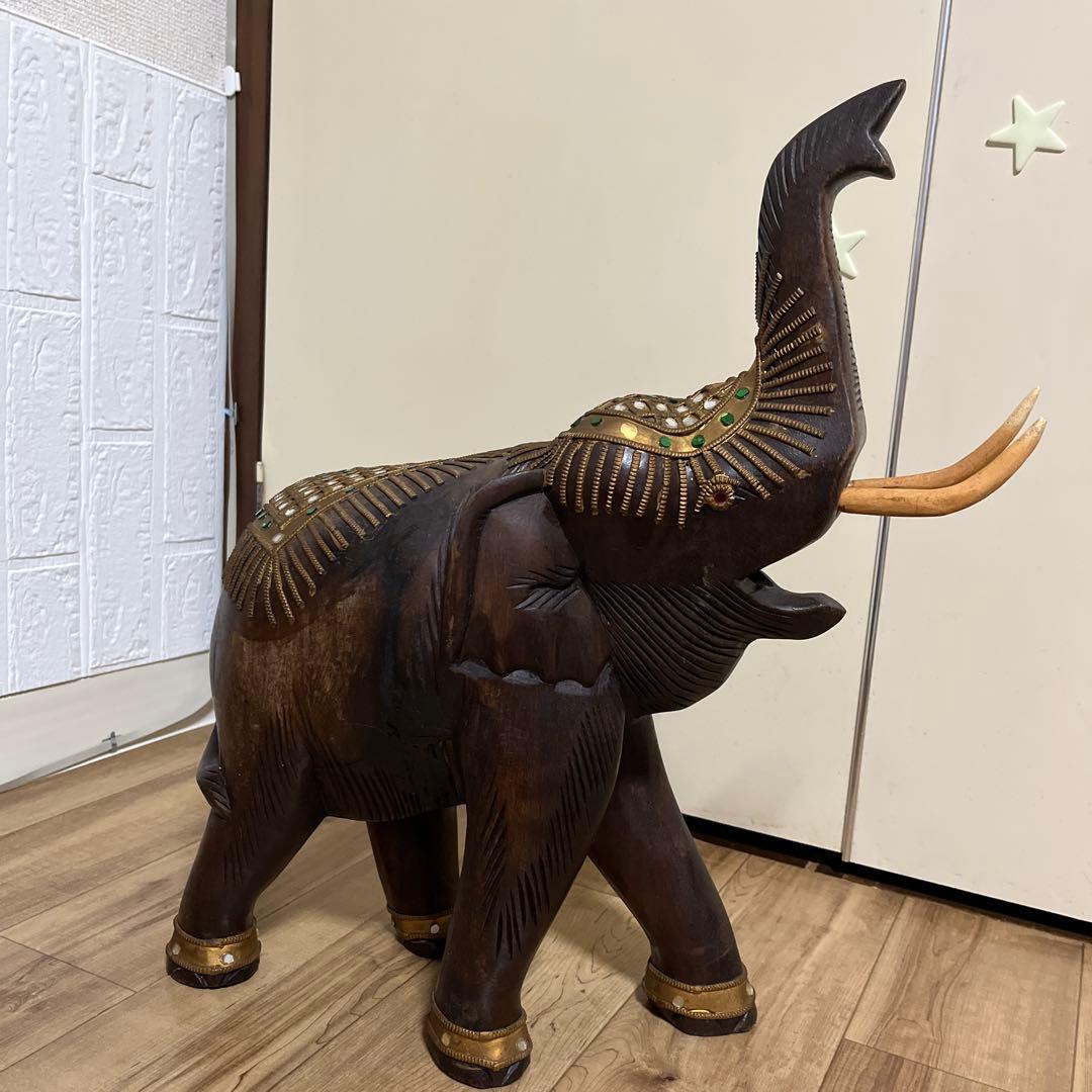 木製象の彫刻 インテリア装飾