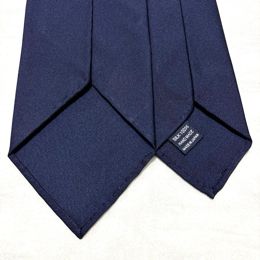 新品　FAIRFAX フェアファクス　ネクタイ　ネイビー　無地　四つ折り