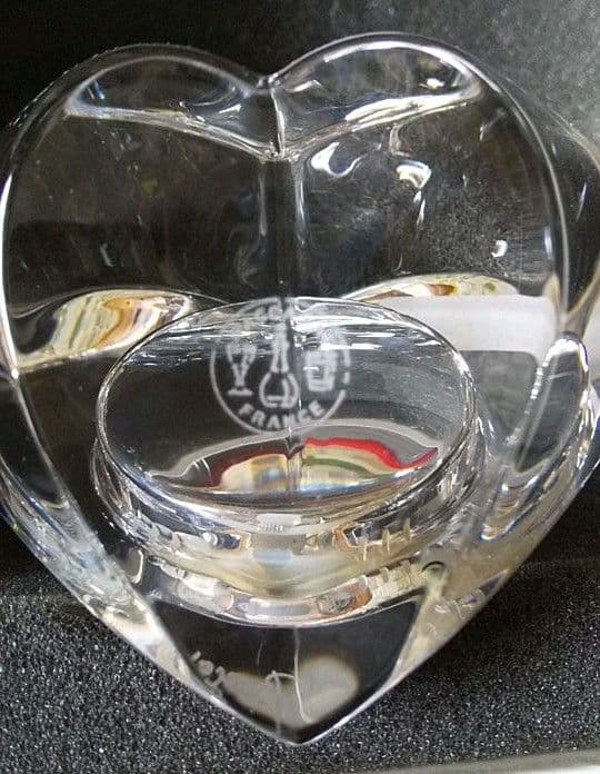 訳あり新品 Baccarat バカラ ハート 置時計 送料無料